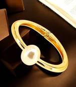 Gold plated hinged cuff bracelet