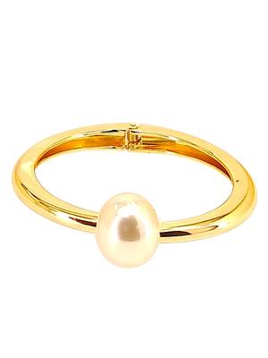 Gold plated hinged cuff bracelet 2