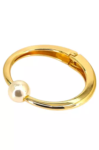 Gold plated hinged cuff bracelet