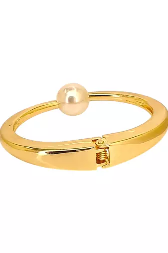 Gold plated hinged cuff bracelet
