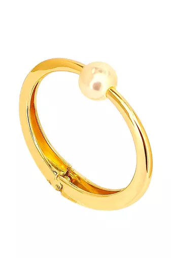 Gold plated hinged cuff bracelet