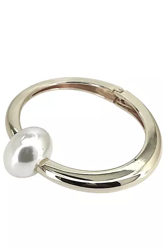 Silver plated hinged cuff bracelet