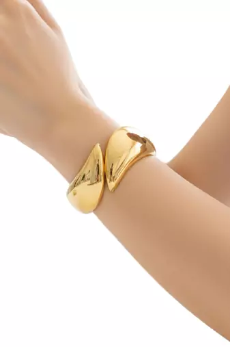 Gold plated stylish cuff bracelet