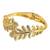Gold plated leaf cz hinge cuff bracelet