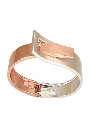 Rose gold & silver plated interlock cuff bracelet 3