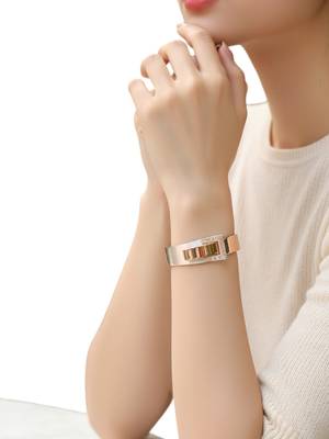 Rose gold & silver plated interlock cuff bracelet 5