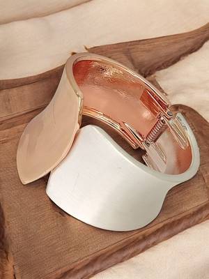 Gold & silver plated statement cuff bracelet 1