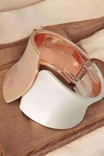 Gold & silver plated statement cuff bracelet