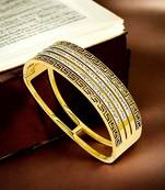 Gold plated greek key cubic zircon bracelet