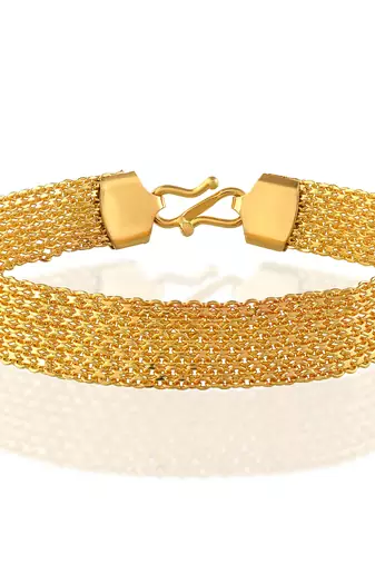 Brass gold plated broad unisex bracelet