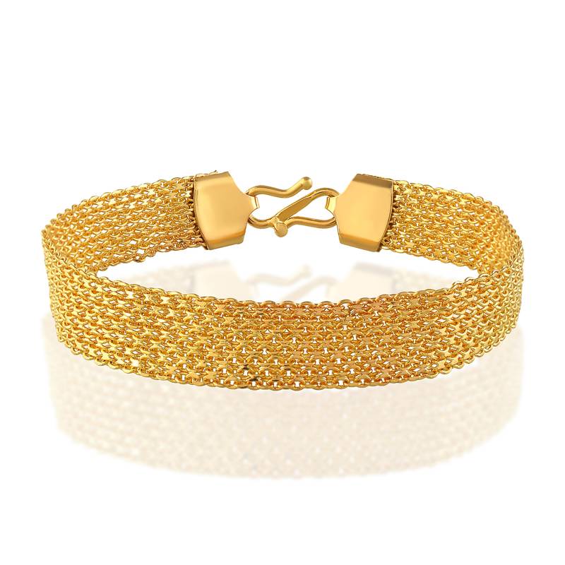Brass gold plated broad unisex bracelet