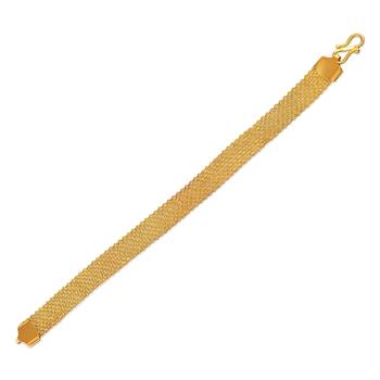 Brass gold plated broad unisex bracelet 3