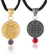 Brass mangal and shani suraksha kawach pendant (set of 2)