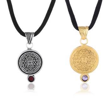 Brass mangal and shani suraksha kawach pendant (set of 2) 2