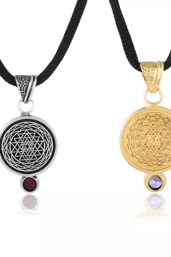 Brass mangal and shani suraksha kawach pendant (set of 2)