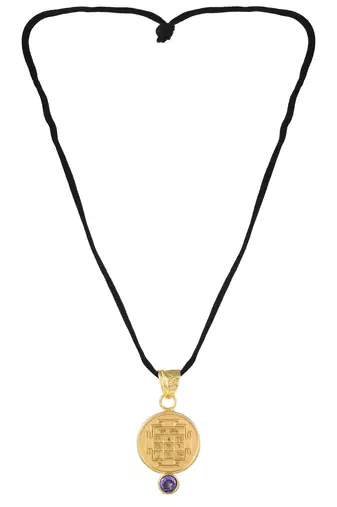Brass mangal and shani suraksha kawach pendant (set of 2)