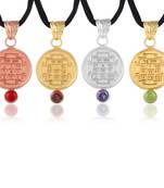 Brass rahu ketu mangal shani suraksha kawach pendant set (set of 4)