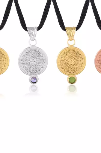 Brass rahu ketu mangal shani suraksha kawach pendant set (set of 4)