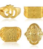 Brass micron 1 gram gold set of 4 finger rings