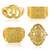 Brass micron 1 gram gold set of 4 finger rings