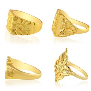 Brass micron 1 gram gold set of 4 finger rings 2