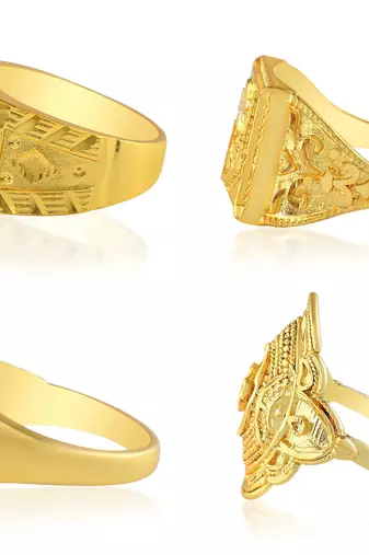 Brass micron 1 gram gold set of 4 finger rings
