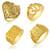 Brass micron 1 gram gold set of 4 finger rings