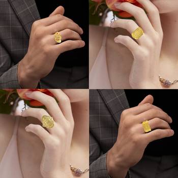 Brass micron 1 gram gold set of 4 finger rings 4