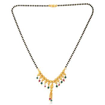 Brass micron gold mangalsutra bangle and earring 3