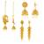 Brass micron gold 3 types of jhumki earrings