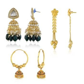 Brass micron gold 3 types of earrings 2