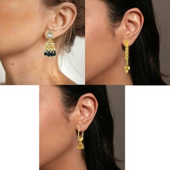 Brass micron gold 3 types of earrings 3