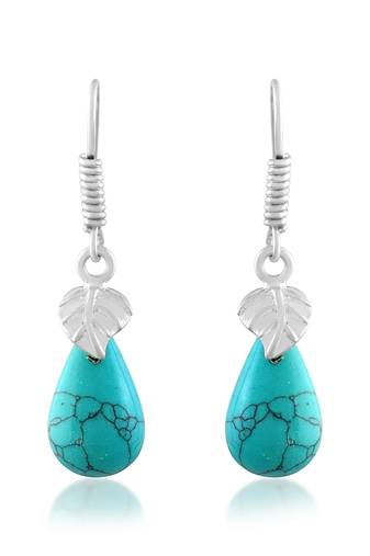 Natural turquoise firoza drop earrings for women
