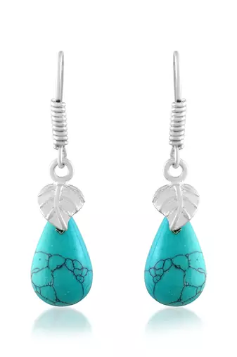 Natural turquoise firoza drop earrings for women