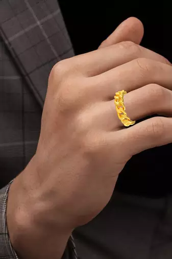 Brass micron gold challa finger band
