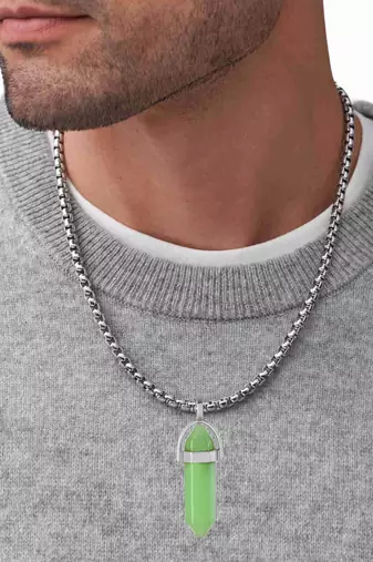 Green jade pendant for good luck fortune for men women