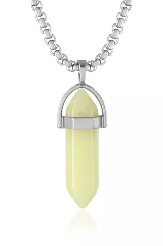 Natural yellow opal candle pendant for good luck fortune for men women