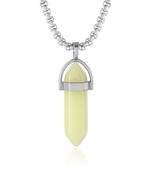 Natural yellow opal candle pendant for good luck fortune for men women