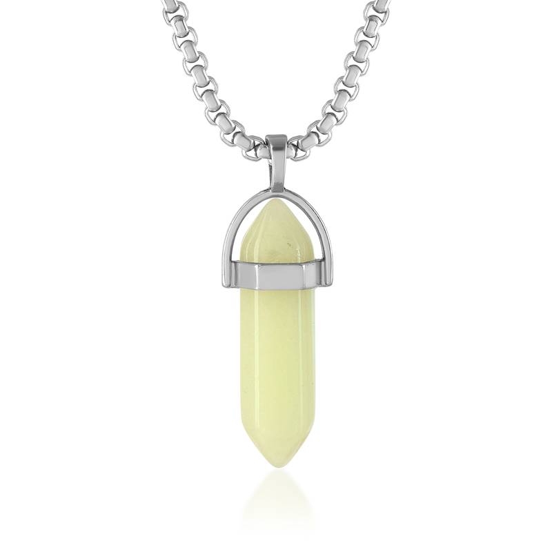 Natural yellow opal candle pendant for good luck fortune for men women