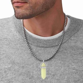 Natural yellow opal candle pendant for good luck fortune for men women 3