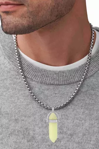 Natural yellow opal candle pendant for good luck fortune for men women