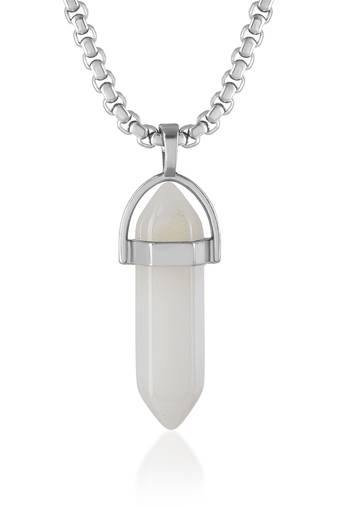 White moonstone candle pendant for good luck fortune for men women