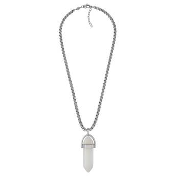 White moonstone candle pendant for good luck fortune for men women 2