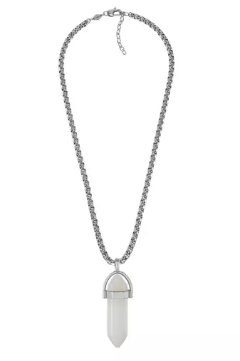 White moonstone candle pendant for good luck fortune for men women