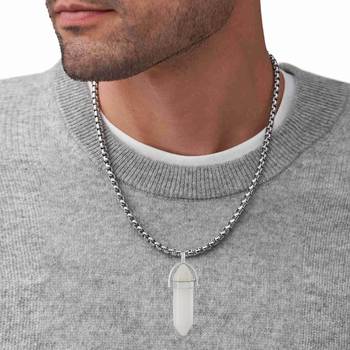 White moonstone candle pendant for good luck fortune for men women 3