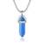 Blue chalcedony candle pendant for good luck fortune for men women
