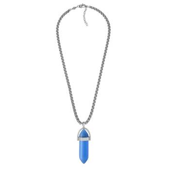 Blue chalcedony candle pendant for good luck fortune for men women 2