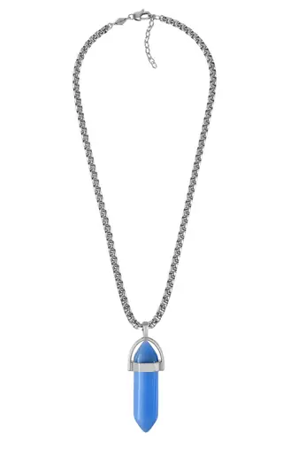 Blue chalcedony candle pendant for good luck fortune for men women