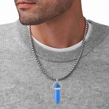 Blue chalcedony candle pendant for good luck fortune for men women 3