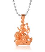Pure copper rose gold plated durga sherawali mata pendant